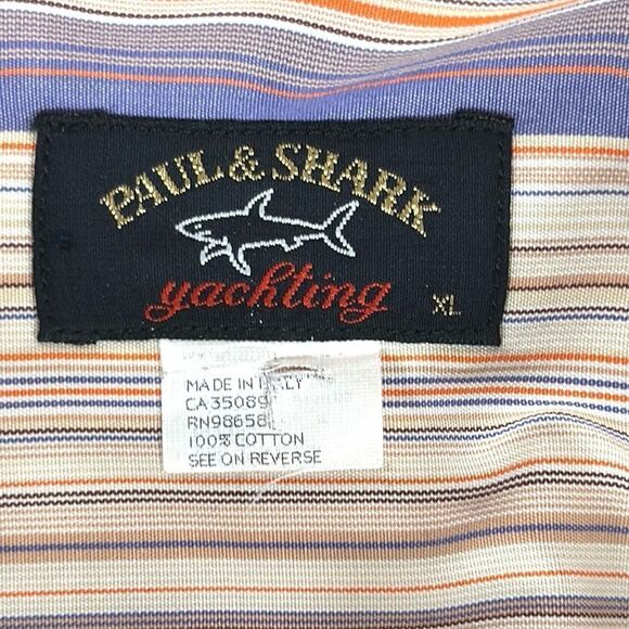 Paul & Shark Yachting Casual Shirt Button Up Cotton Striped Long Sleeves XL - Picture 11 of 11